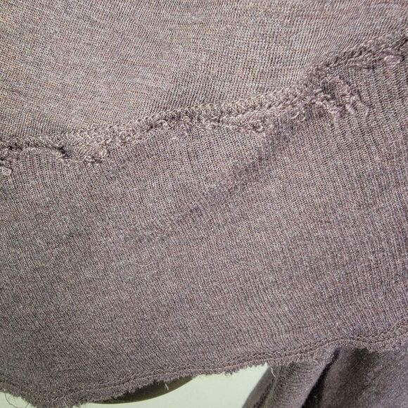 Bordeaux Anthropologie asymmetric modal cashmere blend cardigan size Large - Picture 4 of 6